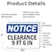 Signmission Clearance 9 Ft 6 In, 10 in W x Rectangle, Vinyl Decal OS-2PACK-NS-D-710-L-10664 - alternate 2